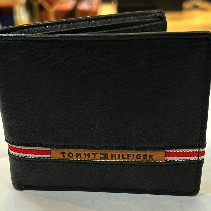 Tommy Hilfiger Central Mini Black Leather Men's Wallet One Size